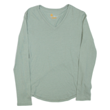 CARHARTT Womens T-Shirt Green Long Sleeve V-Neck S