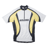 BRUNEX Cycling Shirt Mens Jersey Yellow 1/2 Zip L