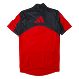 ADIDAS Cycling Shirt Mens Jersey Red 1/4 Zip M
