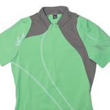 Cycling Shirt Womens Jersey Green 1/4 Zip S