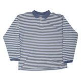 JACK MORGAN Mens Polo Shirt Blue Striped Long Sleeve XL