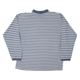 JACK MORGAN Mens Polo Shirt Blue Striped Long Sleeve XL