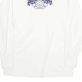 Oversized Mens Polo Shirt White Long Sleeve S