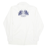 Oversized Mens Polo Shirt White Long Sleeve S