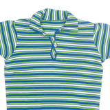 Stretch Womens Polo Shirt Blue Striped UK 16