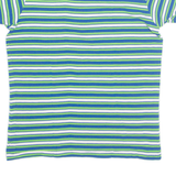 Stretch Womens Polo Shirt Blue Striped UK 16