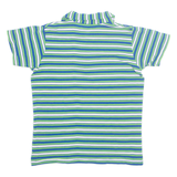 Stretch Womens Polo Shirt Blue Striped UK 16