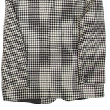Womens Blazer Jacket Black Wool Houndstooth L