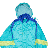 Mens Rain Jacket Blue Hooded L