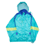 Mens Rain Jacket Blue Hooded L