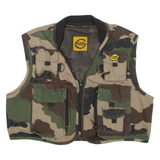 Cropped Utility Womens Military Gilet Green Camouflage L