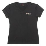 FILA Womens T-Shirt Black V-Neck L