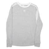 ADIDAS Womens T-Shirt Grey Long Sleeve UK 8
