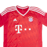 ADIDAS FC Bayern Munchen Mens Football Shirt Jersey Red V-Neck M