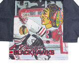CCM Hockey Chicago Blackhawks Mens Jersey Black Long Sleeve USA V-Neck S