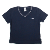 ADIDAS Womens T-Shirt Blue V-Neck UK 12