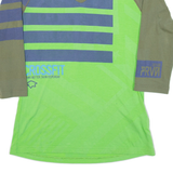 REEBOK Womens T-Shirt Green Long Sleeve V-Neck S