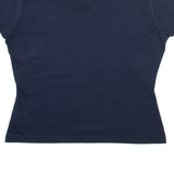 REEBOK Womens T-Shirt Blue V-Neck UK 12