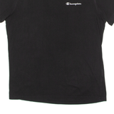 CHAMPION Mens T-Shirt Black Crew Neck S