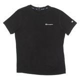 CHAMPION Mens T-Shirt Black Crew Neck S