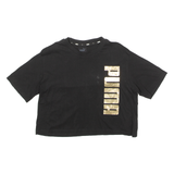 PUMA Womens T-Shirt Black Crew Neck L