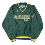 NFL Packers Mens Pullover Jacket Green Nylon USA L