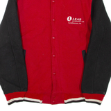 Mens Bomber Jacket Red Wool Colourblock L