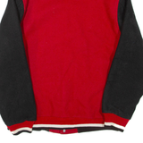 Mens Bomber Jacket Red Wool Colourblock L