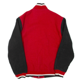 Mens Bomber Jacket Red Wool Colourblock L