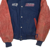 Mens Bomber Jacket Blue Leather S