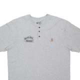CARHARTT Garrety Glass Loose Fit Mens T-Shirt Grey Button Neck L