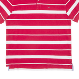 TOMMY HILFIGER Mens Polo Shirt Red Striped XL