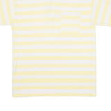 Mens Polo Shirt Yellow Striped S
