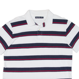 NAUTICA Mens Polo Shirt White Striped L
