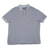 CHAPS Mens Polo Shirt Grey Striped L