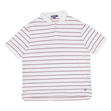 CREMIEUX Mens Polo Shirt White Striped L