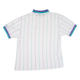 BOAST Mens Polo Shirt White Striped L