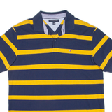 TOMMY HILFIGER Mens Polo Shirt Blue Striped XL