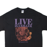 GILDAN Live Is A Killer Mens T-Shirt Black XL