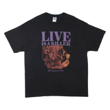 GILDAN Live Is A Killer Mens T-Shirt Black XL