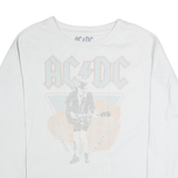 AC/DC Oversized Womens Sweatshirt White Crew Neck M