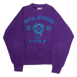 CRABLE SPORTSWEAR Royal Scottish Game Of Golf Mens Sweatshirt Red 90s M