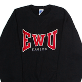RUSSELL ATHLETIC EWU Eagles Mens Sweatshirt Black Crew Neck 90s USA M