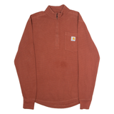 CARHARTT Relaxed Fit Mens Sweatshirt Red 1/4 Zip S