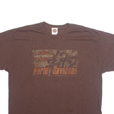 HARLEY DAVIDSON San Diego Mens Biker T-Shirt Brown USA 2XL