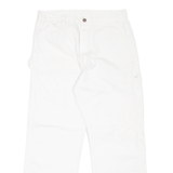 DICKIES Carpenter Workwear Mens Jeans White Relaxed Tapered W34 L27