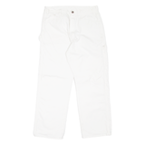 DICKIES Carpenter Workwear Mens Jeans White Relaxed Tapered W34 L27