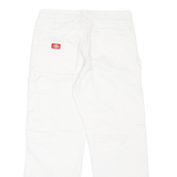 DICKIES Carpenter Workwear Mens Jeans White Relaxed Tapered W34 L27