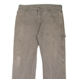 DICKIES Carpenter Workwear Mens Jeans Grey Relaxed Straight W34 L30