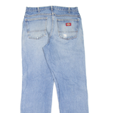 DICKIES Distressed Workwear Mens Jeans Blue Regular Straight Stone Wash W33 L32